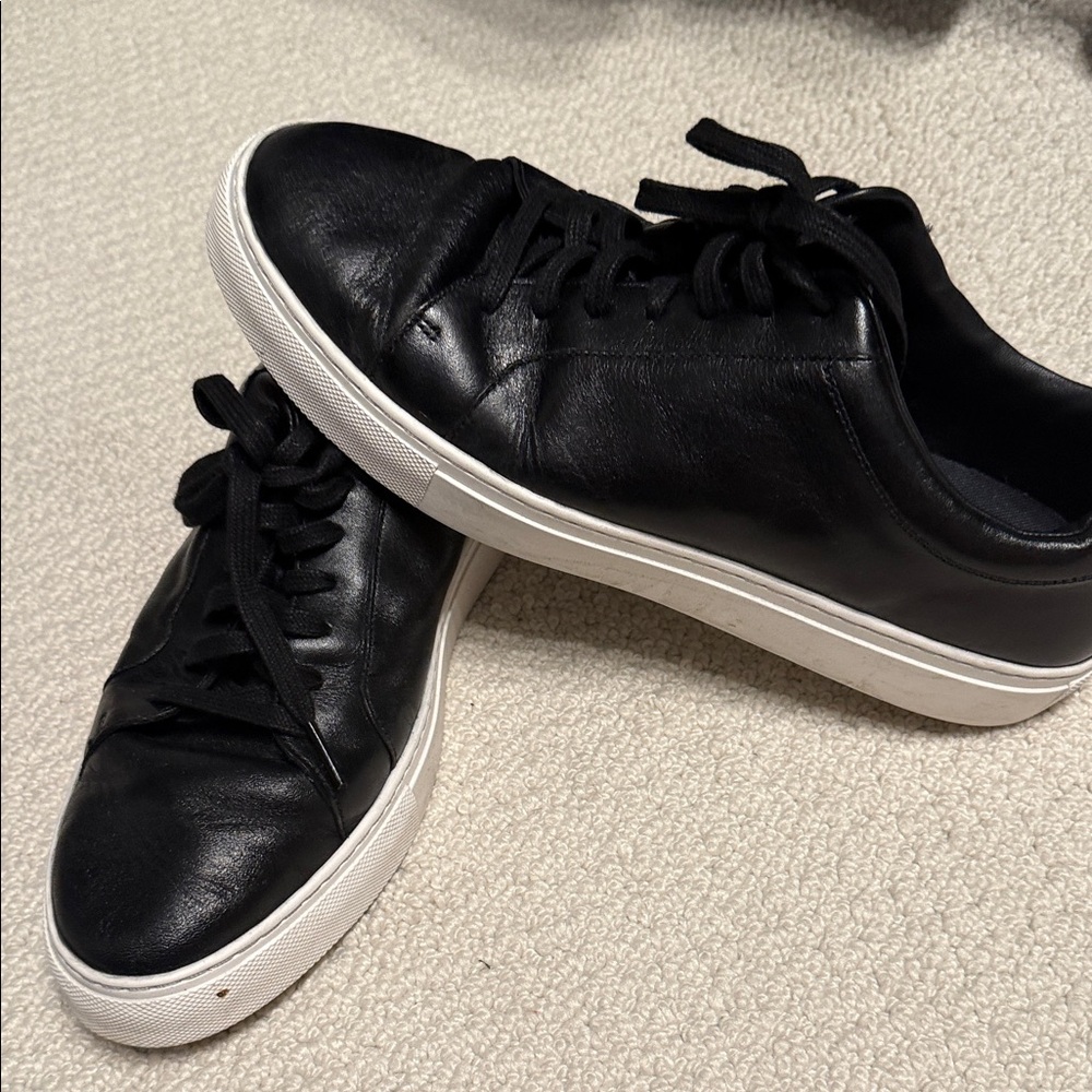 Cole Haan Men's Black Leather Sneakers with White Soles - Picture 4 of 4